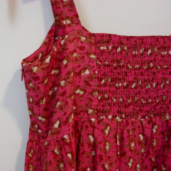 Floral Boho Babydoll Maxi Dress Pink Sweetheart Neckline Sleeveless Medium - Picture 13 of 15